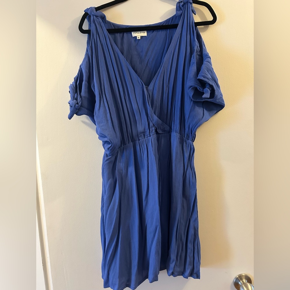 Pepaloves V Neck Dress in Royal Blue